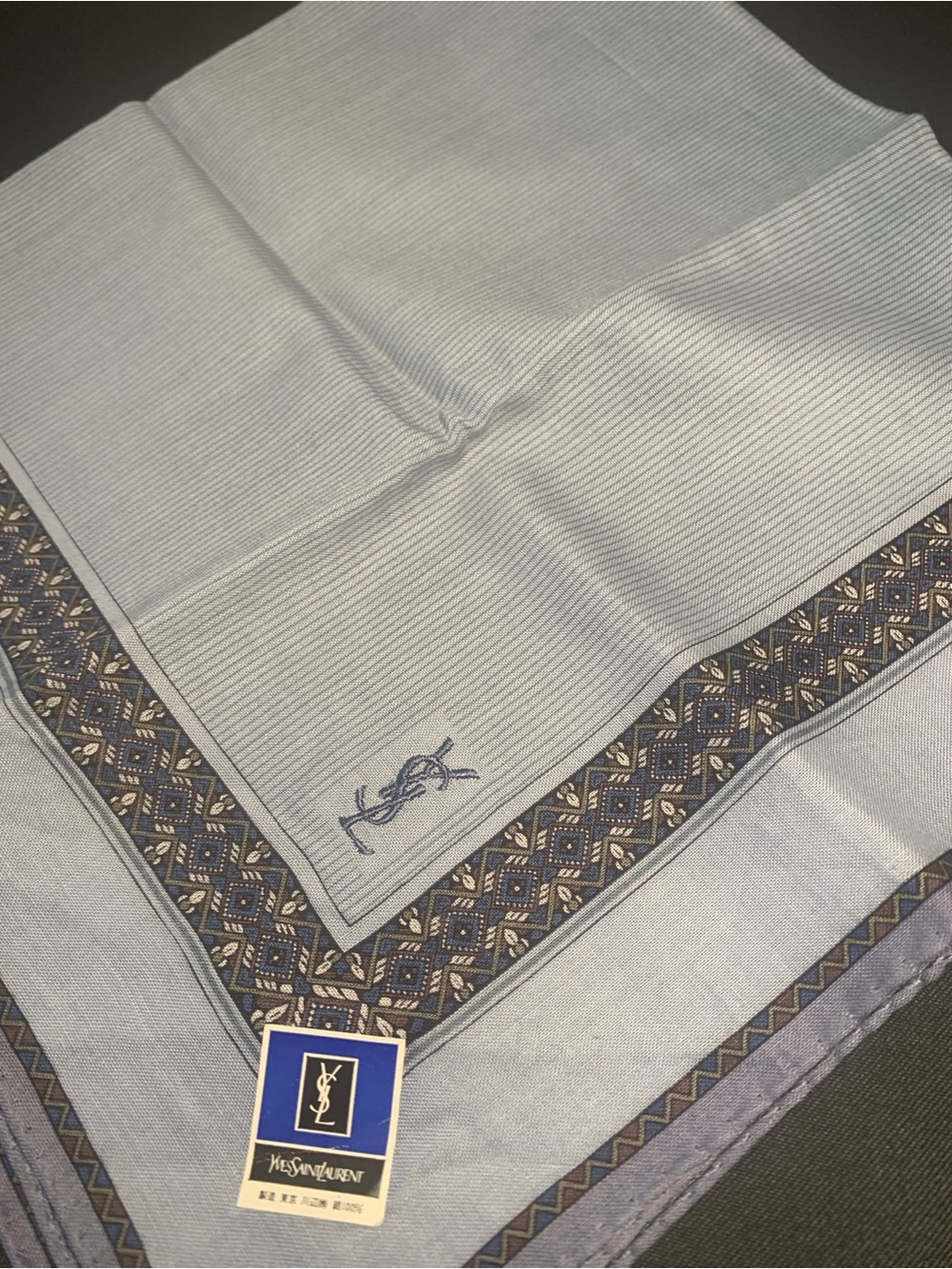 Yves Saint Laurent Handkerchief- Light Blue & Lavender